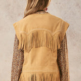 Fearless Heart Suede Fringe Vest -Sunglow