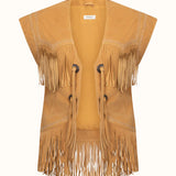 Fearless Heart Suede Fringe Vest -Sunglow