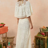 Spell Free Love Lace Bias Skirt - Vintage Cream