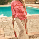 Spell Marina Piccola Oversized Biker Tee - Cosmos Pink