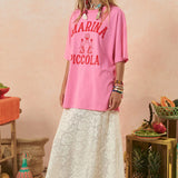 Spell Marina Piccola Oversized Biker Tee - Cosmos Pink