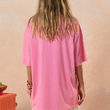 Spell Marina Piccola Oversized Biker Tee - Cosmos Pink