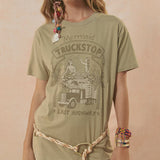 Spell Mermaid Truckstop Biker Tee - Khaki