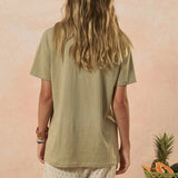 Spell Mermaid Truckstop Biker Tee - Khaki