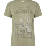 Spell Mermaid Truckstop Biker Tee - Khaki