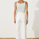 White Recycled Cotton Relaxed Straight Jean