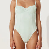 Seaglass Textured Balconette One Piece