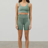 Tallow Green Stripe Rib 7 inch Bike Short