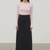 Soft Pink Panelled Long Sleeve Knit Top