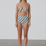 Eucalyptus Stripe Textured Balconette Bra Cup