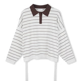 Arcaa Zia Tie Knit Jersey - Cream & Espresso Stripe