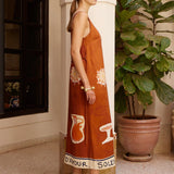 Alemais Soleil D'Amour Silk Midi Dress