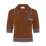 Alemais Noura Knit Polo - Rust