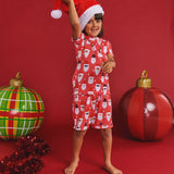 Hohoho Red Organic Cotton Short Sleeve Tee & Short PJ Set
