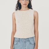 Rowie Catalina Knit Tank - Cream
