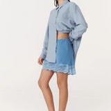 Rowie Marina Silk Mini Skirt - Cornflower