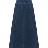 Rowie Vashti Denim Midi Skirt - Classic Denim