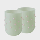 Pistachio Polkadot Short Tumbler Glass 2P Set