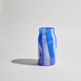 Candy Vase Cylinder - Cobalt/White