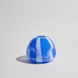 Candy Vase Small - Cobalt/White