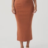 Harper Organic Knit Skirt - Tobacco