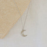 Crescent Moon Necklace - Silver