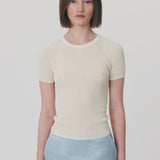 Rib Knit Tee - Bone
