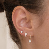 14K Gold Crystal Single Ear Cuff