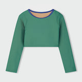 Mini Rib Crop Rashie - Emerald Green