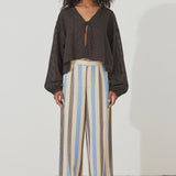 Black Dobby Wrap Top